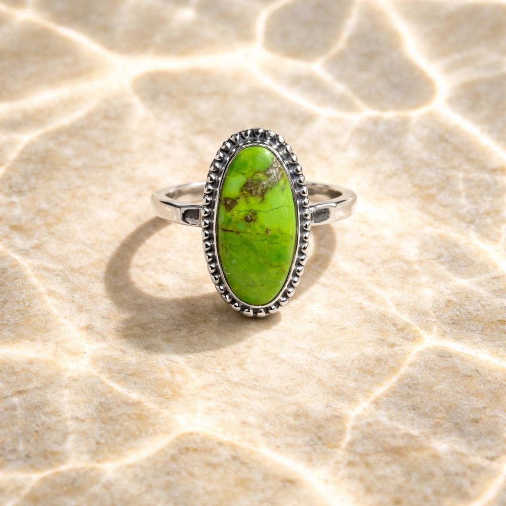 Green Copper Turquoise Ring - Picture 8 of 13